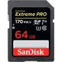 SANDISK SDXC Extreme Pro 64GB 170/ 90MB/ s UHS-I V30 U3 C10
