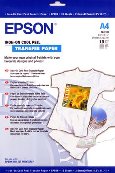 EPSON "stryg på" til t-shirt A4-format,  10 ark. (124g/m2)  (C13S041154)