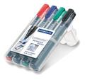 STAEDTLER 350 WP4 LUMOCOLOR PERMANENT MARKER (SET OF 4 COLORS) CHISEL POINT