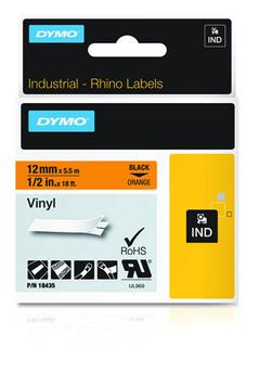 DYMO RHINOPRO 1/2IN ORANGE VINYL (18435)