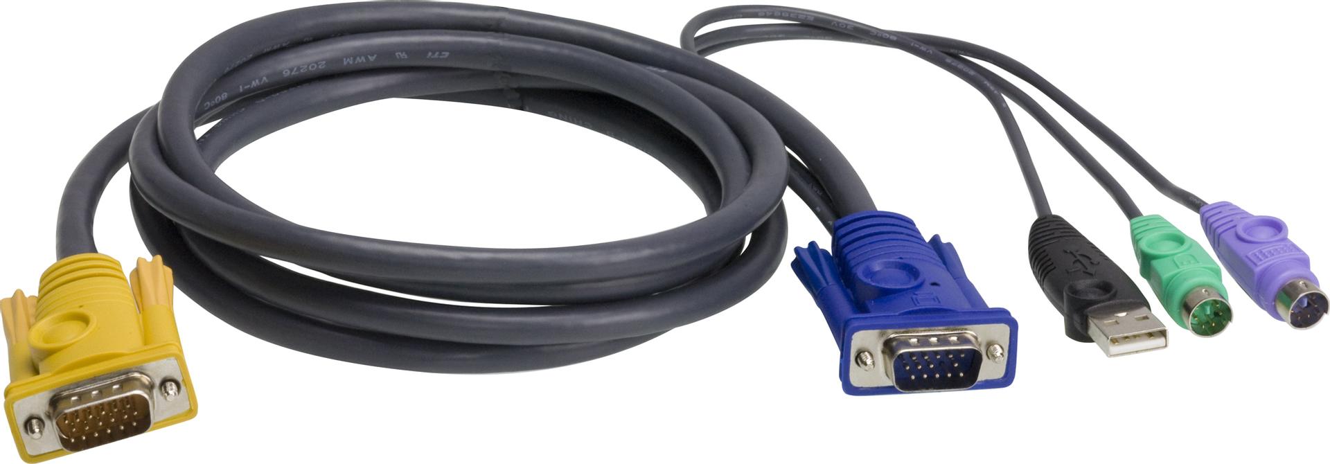 ATEN - 2L-5303UP - tastatur / video / musekabel (KVM) - 3 m
