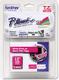 BROTHER TZ-tape / 12mm / White Text / Pink Tape