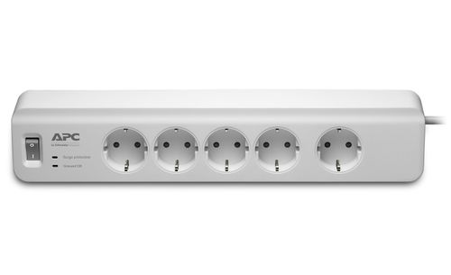 APC SurgeArrest Essential - Surge protector - AC 230 V - 2300 Watt - output connectors: 5 - Germany - white (PM5-GR)