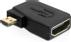 DELOCK HDMI adapter, Micro HDMI ha - HDMI ho, vinklad, svart