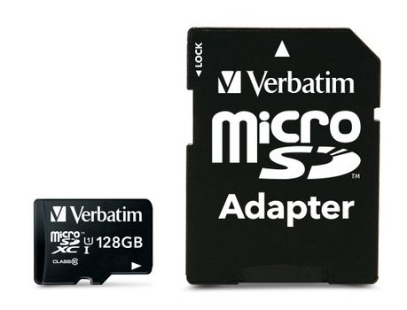 VERBATIM Micro SDXC Card 128GB Class 10 with Adaptor (44085)