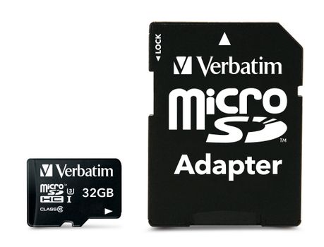 VERBATIM Micro SDHC Card PRO 32GB U3 with Adaptor (47041)