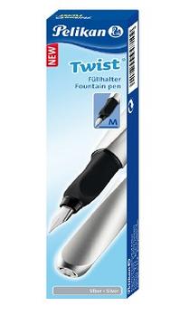 PELIKAN Füllhalter Twist     P457 M  Silber     +1GTP Faltsc (947101)