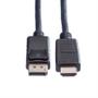 ROLINE DisplayPort til HDMI kabel, DP han / HDMI han - sort - 2,0 m. (11.04.5781)