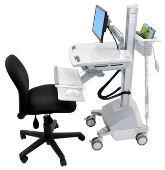 ERGOTRON STYLEVIEW CART WITH LCD ARM LIFE POWERED SWITZERLAND CRTS (SV42-6202-C)