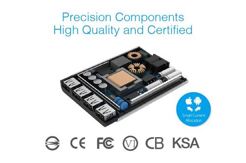 JUST MOBILE AluCharge multi-port USB charger - the world's slimmest USB charger (PA-188EU)