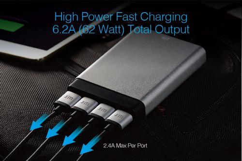 JUST MOBILE AluCharge multi-port USB charger - the world's slimmest USB charger (PA-188EU)