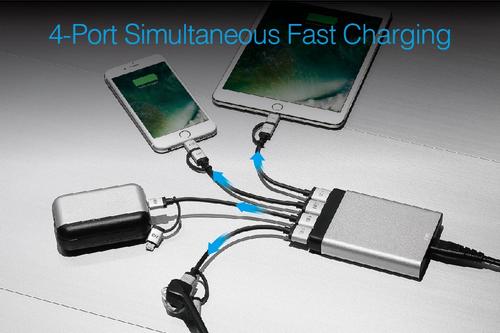 JUST MOBILE AluCharge multi-port USB charger - the world's slimmest USB charger (PA-188EU)