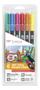TOMBOW ABT Dual Brush Pen 2 Tips Dermatlogically Tested Assorted Colours (Pack 6) - ABT-6P-3 (ABT-6P-3)