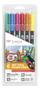 TOMBOW ABT Dual Brush Pen 2 Tips Dermatologically Tested Assorted Colours (Pack 6) - ABT-6P-3