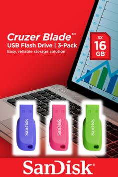 SanDisk Cruzer Blade - USB-flashstasjon - 16 GB (SDCZ50C-016G-B46T)
