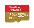SANDISK Minneskort MicroSDHC Extreme 32GB+Adap Rescue Pro Deluxe 100MB/s A1 C10 V30 UHS-I U3 (SDSQXAF-032G-GN6MA)