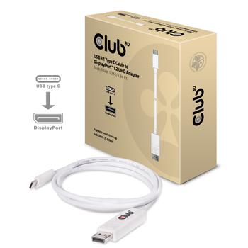 CLUB 3D USB 3.1 C to DP 1.2 UHD Male/ Male,  1.2 M (CAC-1517)