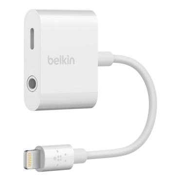 Belkin - 3.5 mm Audio + Charge RockStar - Belysning til hodetelefonsjakk / ladeadapter - Lightning / audio