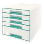 LEITZ Skuffekabinet Desk Cube WOW hvid/isblå 5 skuffer