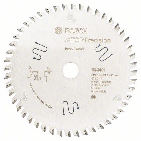 Bosch Sirkelsagblad Top Precision Best for Wood 165 x 20 x 1,8 mm, 48