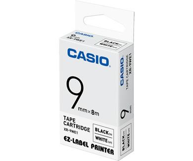 CASIO XR-9WE, 9 mm, Black on White (XR-9WE1 $DEL)