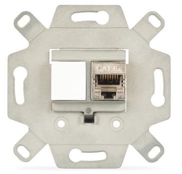 DIGITUS Face plate for Keystone Modules straight 50x50 central plate 80x80 frame 2xkeystone NS (DN-93832)