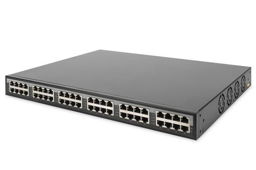 DIGITUS Gigabit Ethernet PoE+ Injector Hub 802.3at 10G 24-port Power Pins:3/ 6(+) 1/2(-) 370W NS (DN-95117)