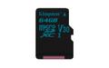 KINGSTON 64GB microSDXC Canvas Go 90/45 U3 UHS-I V30 Single Pack W/O Adptr (SDCG2/64GBSP)