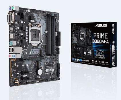 ASUS Prime B360M-A, Socket-1151 Moderkort,  mATX, B360, DDR4, 1xPCIe-x16 (PRIME B360M-A $DEL)