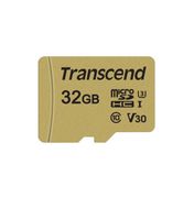 TRANSCEND 500S - Flash memory card (microSDHC to SD adapter included) - 32 GB - Video Class V30 / UHS-I U3 / Class10 - microSDHC