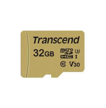 TRANSCEND 500S - Flash memory card (microSDHC to SD adapter included) - 32 GB - Video Class V30 / UHS-I U3 / Class10 - microSDHC (TS32GUSD500S)