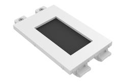 VISION Modular AV faceplate component - brush module - simple double-width module with hole for pulling cables out - brushes cover 42 x 22 mm aperture - fixes into techconnect surrounds - plastic - white