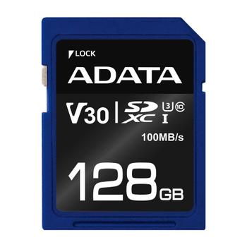 A-DATA minneskort,  SDXC, 128GB, UHS speed class 3,speed class 10, blå (ASDX128GUI3V30S-R)