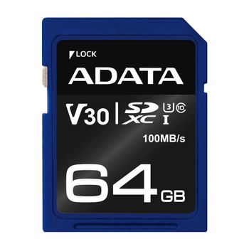 A-DATA ADATA 64GB SDXC UHS-I U3 V30S 95MB/60MB (ASDX64GUI3V30S-R)