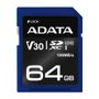 A-DATA Premier Pro SDXC UHS-I U3 Class 10, 64GB, blue