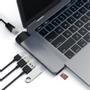 SATECHI Type-C PRO Hub 4K Space Gray. HDMI, Thunderbolt 3, USB-C, 2xUSB 3.0, SD, microSD, upp till 87W (ST-TCPHEM)