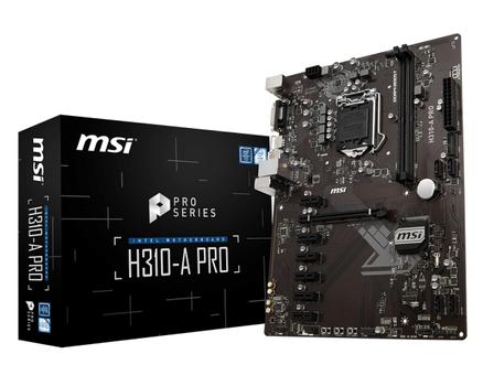 MSI H310-A Pro, Socket-1151 Moderkort,  ATX, H310, DDR4, 1xPCIe-x16,  USB 3.1, Mystic Light Sync (H310-A PRO)
