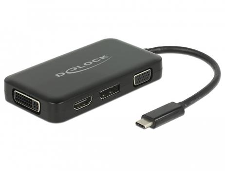 DELOCK Adapter USB Type-C™ Stecker > VGA / HDMI / DVI / DisplayPort Bu (63929)