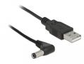DELOCK Stromkabel USB > DC 5.5x2.5 90ø St/St 1.5m