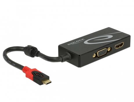 DELOCK Splitter USB-C (DP Alt Mode) -> HDMI-A + VGA (87730)