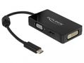 DELOCK Adapter USB Type-C™ Stecker > VGA / HDMI / DVI Buchse schwarz