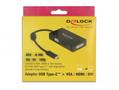 DELOCK Adapter USB Type-C™ Stecker > VGA / HDMI / DVI Buchse schwarz (63925)