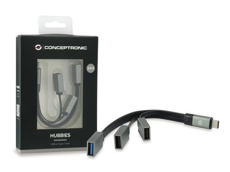 CONCEPTRONIC USB-Hub 3Port USB3.1/C -> 2xUSB 2.0 1xUSB3.0 (HUBBIES01G)