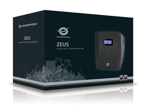 CONCEPTRONIC Zeus 1200Va 720W Ups, Iec + (ZEUS03EM)
