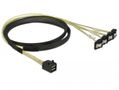 DELOCK Cable Mini SAS HD SFF-8643 > 4 x SATA 7 Pin angled 1 m