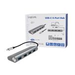 LOGILINK USB 3.1 HUB 4-port Type-C Aluminium grau (UA0309)