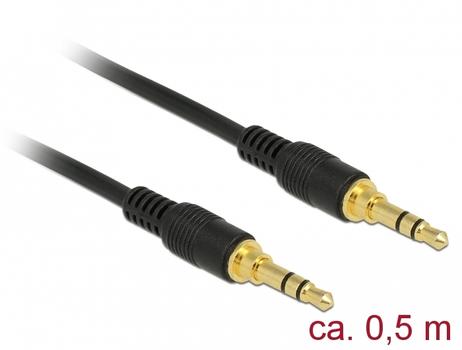 DELOCK Stereo Jack Cable 3.5 mm 3 pin male > male 0.5 m black (85545)