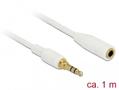 DELOCK Stereo Jack Extension Cable 3.5 mm 3pin male-female 1m white