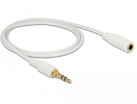 DELOCK Stereo Jack Extension Cable 3.5 mm 3 pin male to female 1 m white (85577)