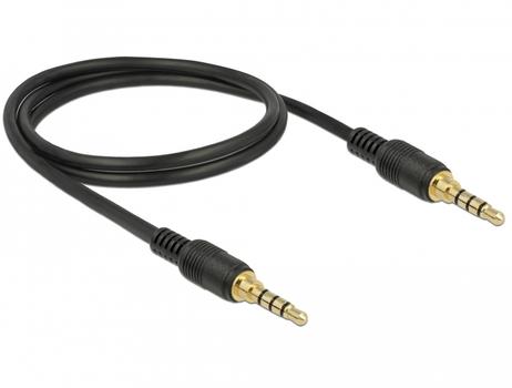 DELOCK Stereo Jack Cable 3.5 mm 4 pin male to male 1 m black (85595)